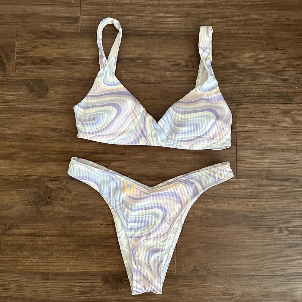 Hollister Ribbed High Cut Bikini S